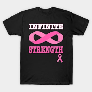 Infinite Strength Pink Ribbon Design Breast Cancer Awareness T-Shirt